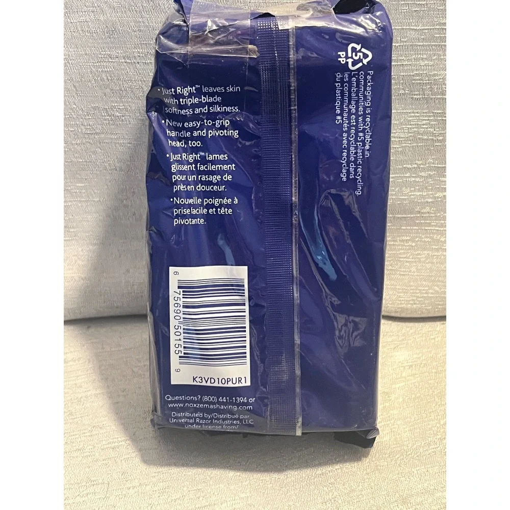 Noxzema Just Right 3-Blade Disposable Razors 10 Count Economy Pack Pivoting Head